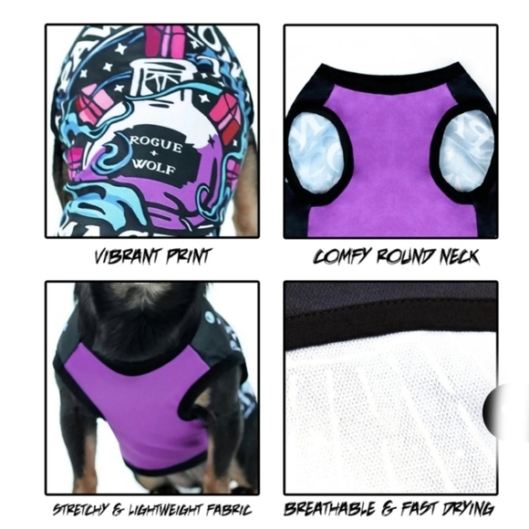 Rogue + Wolf ✦ “Pawtion Master” Pet Vest ✦ Magical Purple Vegan Pullover Tee - Picture 6 of 10